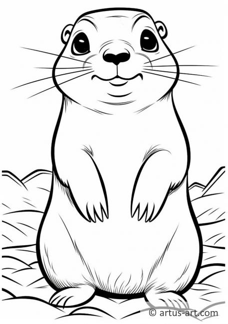 Cute Prairie dog Coloring Page For Kids